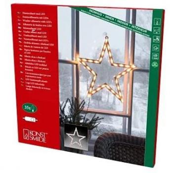 Silueta LED de Navidad Estrella para Ventana, 35 Diodos Blanco Cálido, Decoración Interior