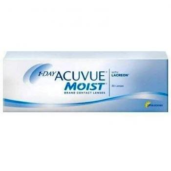 Lentes de Contacto 1 Día Acuvue Moist Curva 9.0 Dioptrías +5.50 - 30 Uds