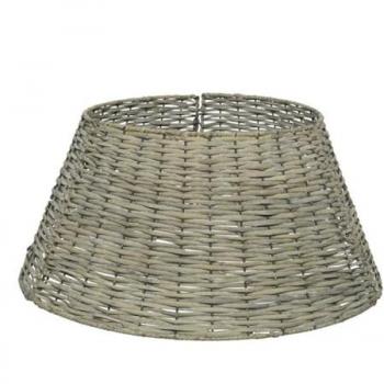 Large Grey Wash Wicker Rattan Christmas Tree Skirt 28/70cm Everlands KD