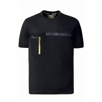 Camiseta U-Power Christal Negro Carbono T G.L de Verano, Manga Corta, Tecnología Heiq Smart Temp, 100% Poliéster, Color Negro Carbono, Tamaño L