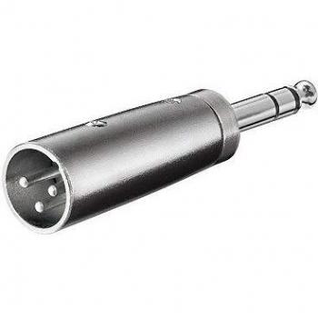 Adaptador de Audio XLR Estéreo a Jack 6.35mm Macho/Macho en Color Gris