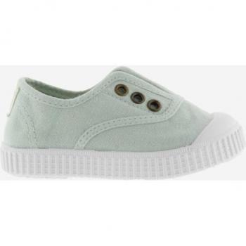 Zapatillas de lona para niño Victoria en blanco con elásticos y puntera de goma