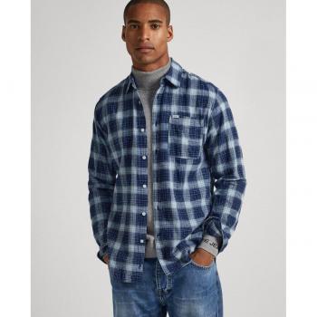 Camisa de hombre Pepe Jeans Claude en azul marino con estampado de cuadros