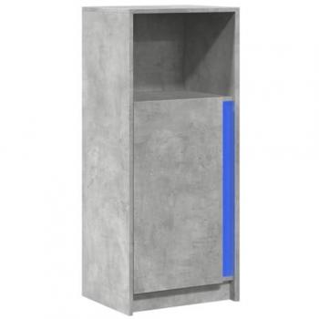 Aparador con LED madera ingeniería gris hormigón 42,5x34x100 cm