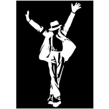 EPIKASA Decoración de Pared de Metal Micheal Jackson 3, Metal, Negro, 61x1,5x84 cm