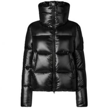 Save The Duck Women's Black Puffer Jacket, Regular Fit, Recycled Polyester