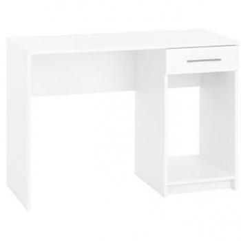 Myoshome - Mesa Escritorio con Cajón y un Hueco para el Ordenador, Blanco 110 x 50 x 78cm. Diana - Escritorio Juvenil, Mesa de Ordenador, Escritorio Ordenador