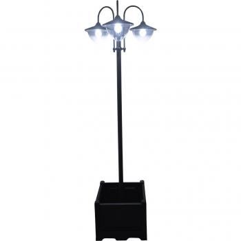 Farola Solar Ledum Outsunny 18 Luces LED 6000K Negro 189x60x55 cm