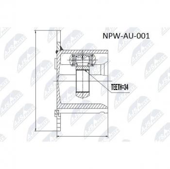 Juego de articulación para árbol de transmisión NTY NPW-AU-001