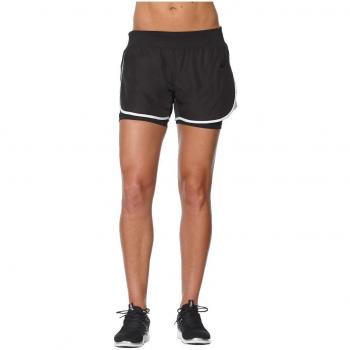 Asics 2 In 1 Pantalones Cortos, Mujer, Negro