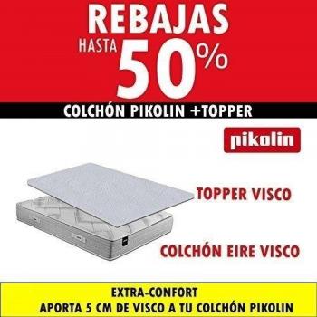 COLCHON PIKOLIN. EIRE VISCO 27CM. + TOPPER VISCOELÁSTICO CONFORT DE 5CM. LIQUIDACIÓN. DISPONIBLE EN VARIAS MEDIDAS