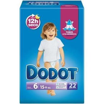 Dodot Bebé Seco Pañal Talla 6 +13 Kg, 22 Uds