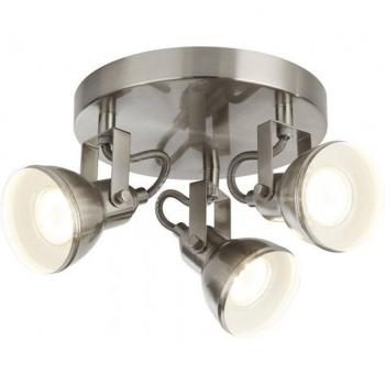 Plafón Spot Focus Metal plata satinado 3 bombillas 16,5cm