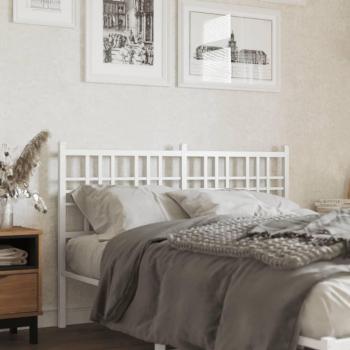 Cabecero de metal blanco 120 cm Vidaxl con diseño moderno, estructura resistente, acabado en pintura blanca, fácil instalación y compatible con camas de tamaño estándar