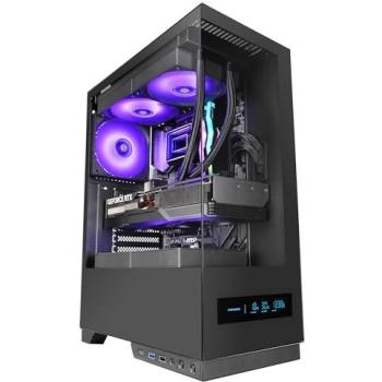 Caja Gaming ATX Mars Gaming MC-Pulsar con Pantalla LCD Frontal, Doble Cristal Templado y USB-C Negro