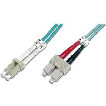 Intellinet kb001290 lcsc 50125 m fiber optic patch cable with multimode 3 meter length aqua 3 meter length