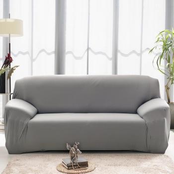 Funda elástica para sofá de 2 plazas, cubierta antideslizante en tejido elástico extensible, protector del sofá, color gris.