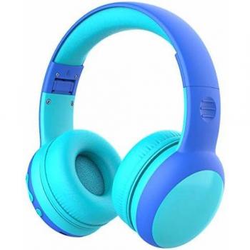 Auriculares Bluetooth para niños, Auriculares Plegable para niños con 85dB Volumen Limitado, Auriculares Ajustable y Plegable con micrófono, niñas y niños, Azul New Version