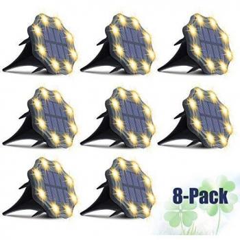 Luces Solares LED Exterior Jardin, JESLED Luces Solar de Tierra Luz para suelo Lámparas solares, 8LED, IP67, estanque y decoración de cubierta de camino
