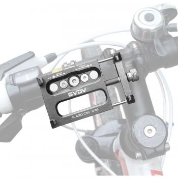GVDV Soporte Movil Bicicleta de Aluminio, Soporte telefono para Bici, Moto y GPS, 360° Rotación para 3.5 hasta 6.2, Plata