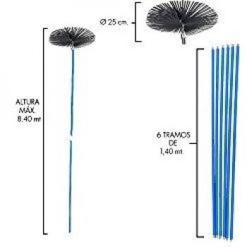 PAPILLON 22020650 Deshollinador Cepillo Kit Chimeneas 8,4 Metros x 250 mm. Diametro, Madera, Multicolor, 146x26x16 cm