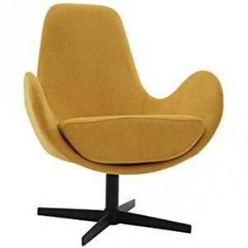 Sillón terciopelo amarillo mostaza ANDY de Miliboo
