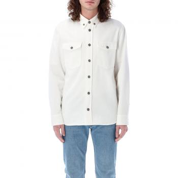 Versace Men's White Casual Buttoned-down Collar Shirt, Size 48 (M)