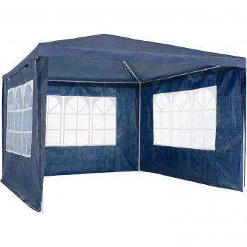Carpa Baraban 3 x 3 m con 3 paneles laterales - pabellón para eventos y fiestas en el jardín, tres paneles laterales extraíbles con cierre de velcro y ventanas grandes, sólida estructura de acero con