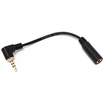 SYSTEM-S Sistema de S Inclinado 90 ° Grados ángulo de 3,5 mm Jack 4 Pines ángulo de Conector Adaptador de Cable 10 cm para teléfono samrtp, Smartphone, Tablet PC
