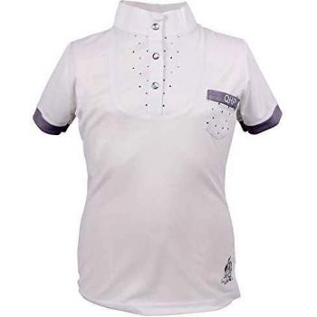 qhp Chica camiseta Junior Pearl manga corta cuello blanco brillantes de detalles, color Blanco - blanco, tamaño 10 años