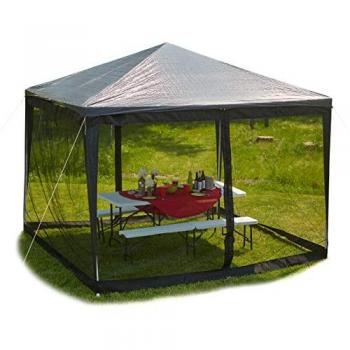 Mosquitera Carpa 3x3 con Cremallera y Tela, 12 m, Negra