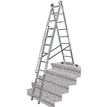 Escalera Multiusos Krause CORDA de Aluminio 3x9 Peldaños con Función para Escaleras