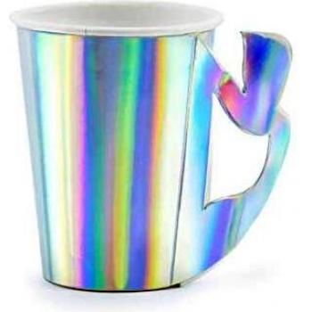 wYw Juego de 6 tazas de papel premium de la colección de la fiesta de la sirena, 220 ml
