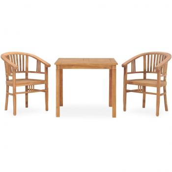 Conjunto de comedor de jardín 3 piezas de madera maciza de teca Day and Night
