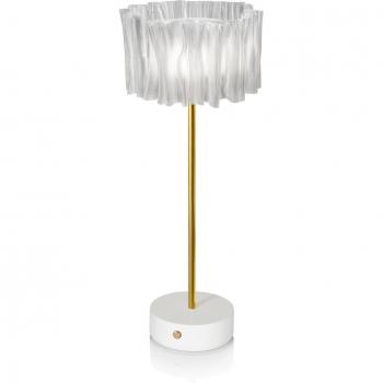 Lámpara de Mesa Portátil LED Accordéon Prisma/Blanco