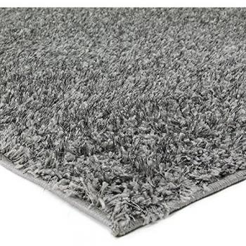 Tapis Shaggy Brillante 133 x 190 cm - Gris Claro, Suave y Confortable