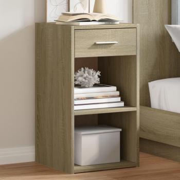 Mesitas de Noche 2 Unidades Madera de Ingeniería Roble Sonoma 35x34x65 cm Blanco, Negro, Marrón - Mesita Habitación Dormitorio para Salón y Estudio, Mesa Auxiliar