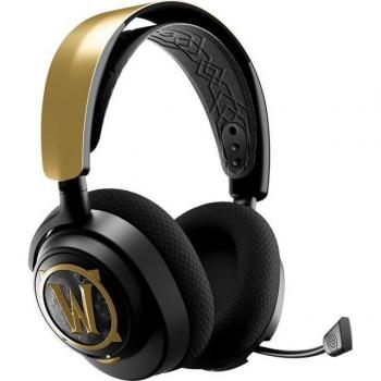 Auriculares Gaming Inalámbricos SteelSeries Arctis Nova 7 - Edición World of Warcraft, Bluetooth y USB-C, Circumaurales, Cancelación de Ruido, Negro y Oro