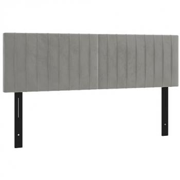 Cabeceros 2 unidades terciopelo gris claro 72x5x78/88 cm