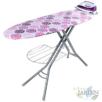 Tabla de planchar SUINGA 122x38 cm, rejilla de acero, altura regulable hasta 92 cm, fácil planchado