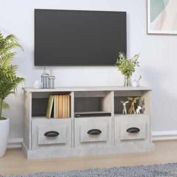 Mueble para TV de madera multicapa gris hormigón 100x35x50 cm