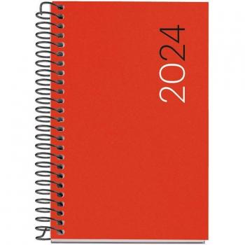 Agenda MiquelRius 2024 Basic City Caddy Espiral Tapa de Polipropileno (PP) Rojo Día Página 125x80mm Multilingüe