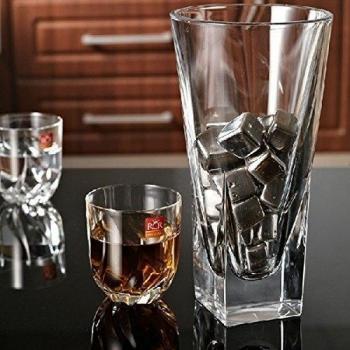 Xcellent Global Rocas para Whiskey - Rocas Esteatita Whiskey y Bolso Terciopelo - Set Regalo 6 Piezas Enfriar Bebida sin Diluir - Perfecto Regalo Año Nuevo, Navidad, San Valentin, Bodas, Día Padre, Cumpleaños, o Idea Tarjeta Regalo para Él o Próximo 