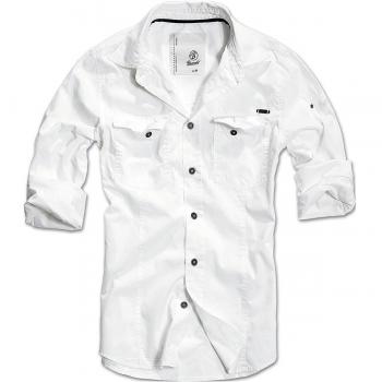 Brandit Men's Slim Fit Longsleeve White Shirt