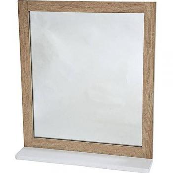 Espejo de Baño con Estante JJA Stockholm 48x10x53,5 MDF Blanco Aspecto Roble Envejecido Tendance