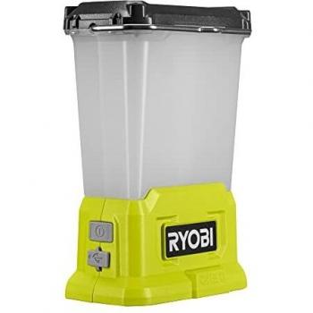 Linterna LED Ryobi RLL18-0 18V, 850 Lúmenes, 3 Intensidades, Puerto USB y Gancho para Colgar (Sin Batería)