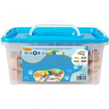 Baul 20 tacos plastilina Jovi 38g surtidos + 9 sellos madera my first plastilina baby