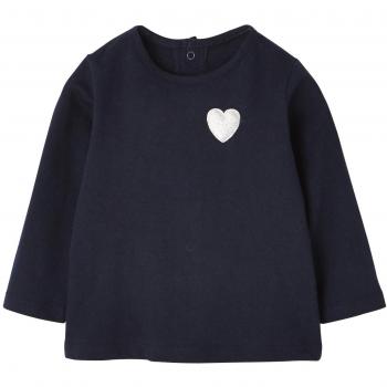 VERTBAUDET Camiseta con Motivo Brillante bebé niña Azul Oscuro Liso con Motivos 3-6 Meses, 67CM