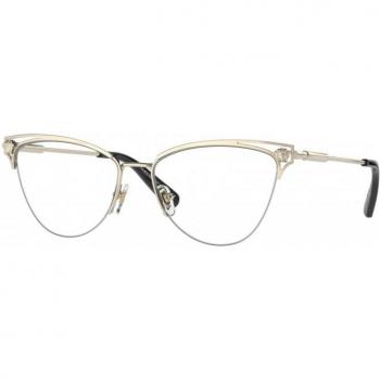 Versace VE1280 Women's Cat Eye Eyeglasses, Color 1252, Gold Frame, Size 55, Blue Light Blocking Available