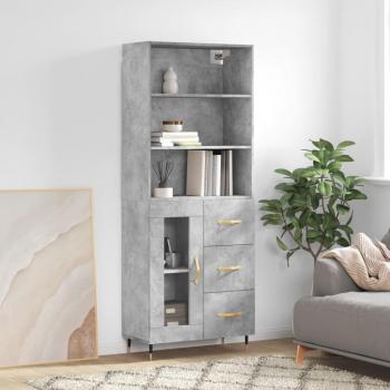 Armario de hormigón gris 69,5x34x180 cm madera multicapa